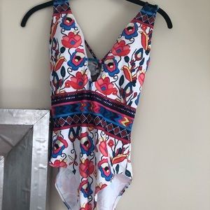 Patterned One Piece Bathing Suit